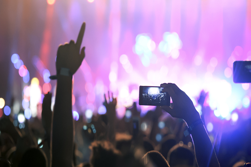 People enjoy concert at festival